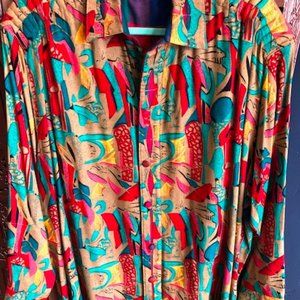 Designer Oversized Button Down Blouse